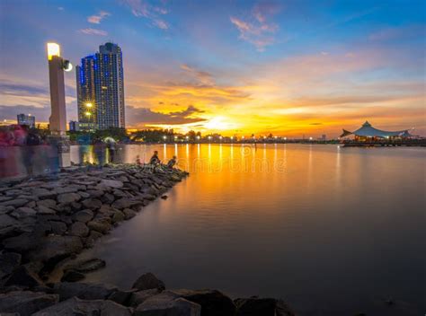 Sunset ancol jakarta stock photo. Image of sunset, seascape - 83518360