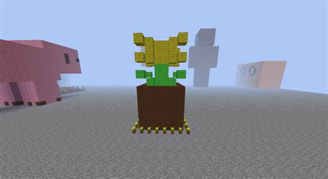 3D Art Flower in a Pot Minecraft Project