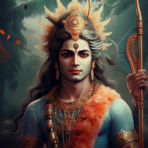 Premium Photo | Lord Rama with bow arrow for Shree Ram Navami Generative Ai