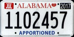 Alabama Apportioned License Plates Moini Net