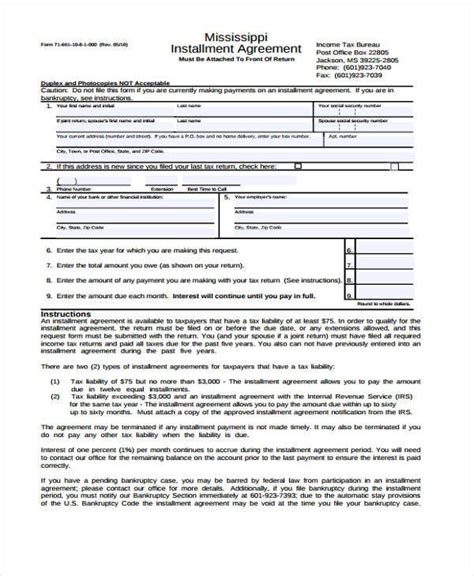 FREE 8 Installment Agreement Form Samples In PDF MS Word