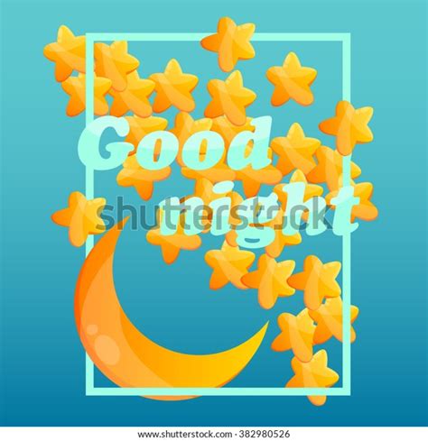 Poster Good Night Moon Stars Vector Stock Vector Royalty Free