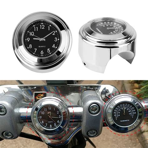 Montre Quartz Universelle En Aluminium Chrom Pour Moto Support De