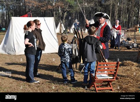 A Musket Demonstration At A American Revolutionary War Reenactment In Cowpens South Carolina