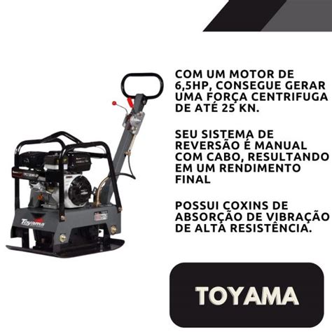 Placa Vibratória Gasolina 6 5HP TPC130WR XP Toyama