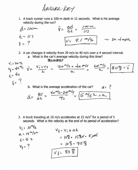 50 Kinematics Worksheet With Answers Chessmuseum Template Library