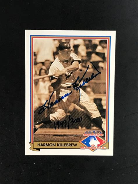 1991 Upper Deck Heroes Of Baseball Harmon Killebrew Auto 3000 Hof No