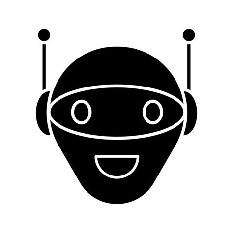 Chatbot Glyph Icon Silhouette Symbol Talkbot Modern Robot Android