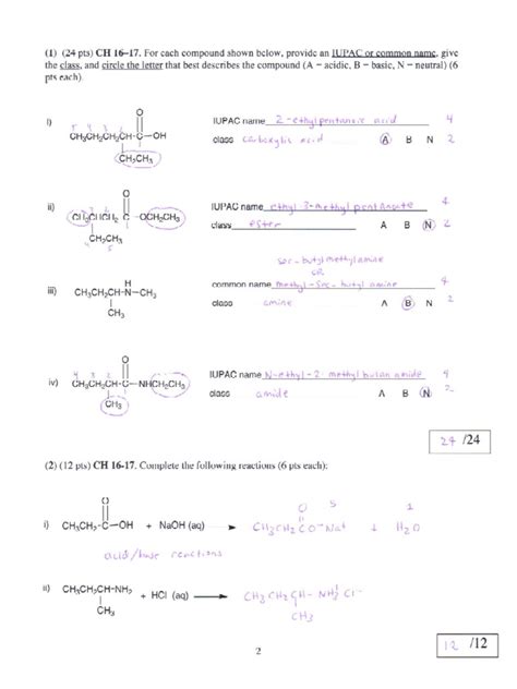 Organic Chemistry Worksheet Organic Compounds Molecules