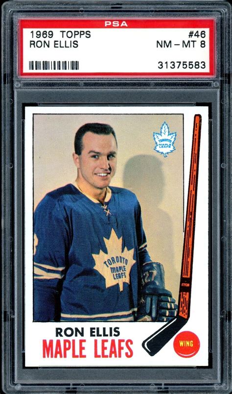 Topps Hockey Nhl Ron Ellis Psa Nm Mint Toronto Maple