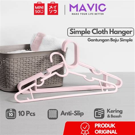 Jual Miniso Gantungan Baju 10 Pcs Clothes Hanger Gantungan Baju Celana