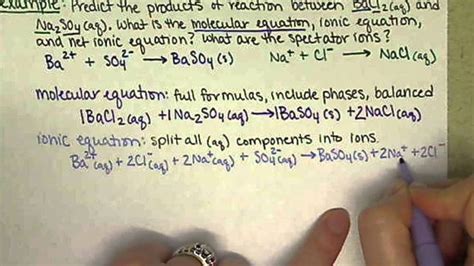 Chem121 Precipitation Reaction Spectator Ions And Net Ionic Equations