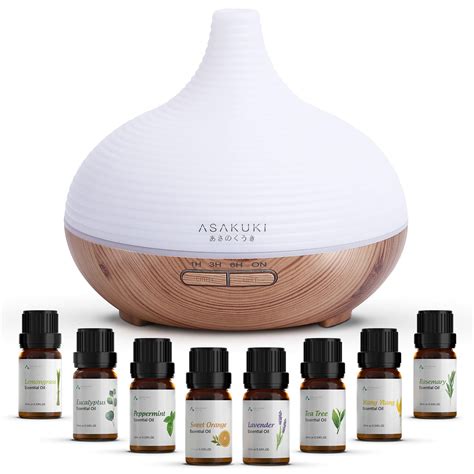 Aroma Diffuser 300ml Ultraschall Luftbefeuchter mit 8 Ätherische Ölen