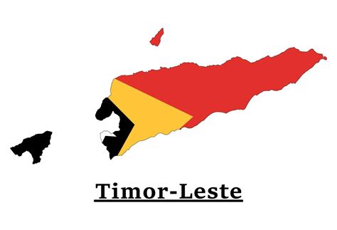 Timor-Leste National Flag Map Design, Illustration Of Timor Leste ...