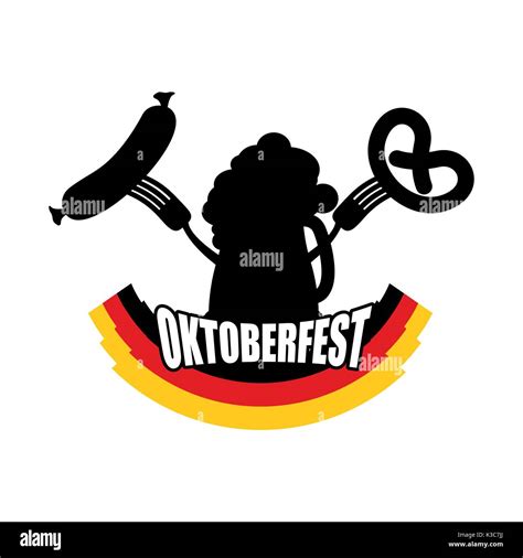 Oktoberfest Symbol Of Beer Sausage And Pretzel Sign National Holiday