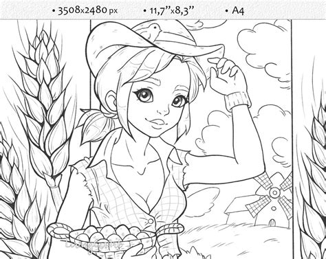 Farmer Girl Coloring Pages