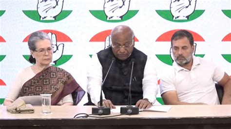 Rahul Sonia Kharge Hold Press Conference After Bankruptcy