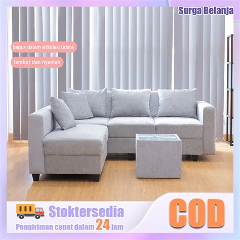 Jual Sofa L Ruang Tamu Sofa Minimalis Berbalut Kain Yang Sederhana