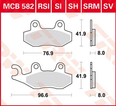 TRW Brake Pads MCB582SI Sinter Offroad TRW Brake Pads And Brake Shoes