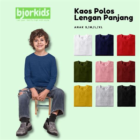 Jual Naked Free Baju Kaos Polos Anak Lengan Panjang Tahun Katun