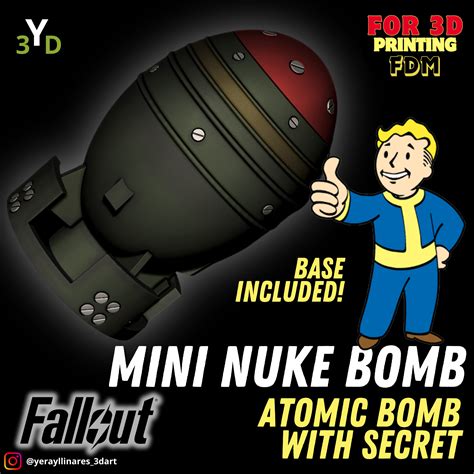 STL file Fallout Mini Nuke Mini - Atomic Bomb Fatboy Real Size 💣 ・3D ...