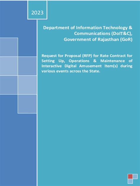 Fillable Online Risl Rajasthan Gov Request For Proposal RFP For