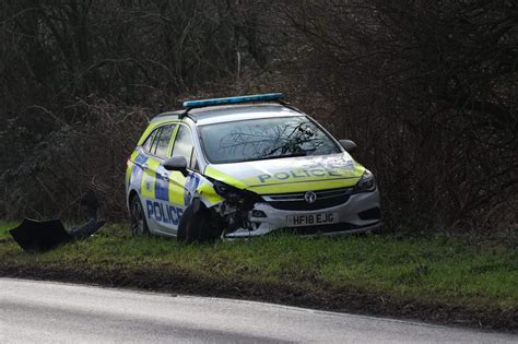 Dorset Police Car Seen Smashed Up After Crash Near Dorchester Dorset Live