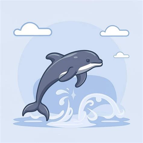 Illustrations Vectorielles Des Dauphins Vecteur Premium