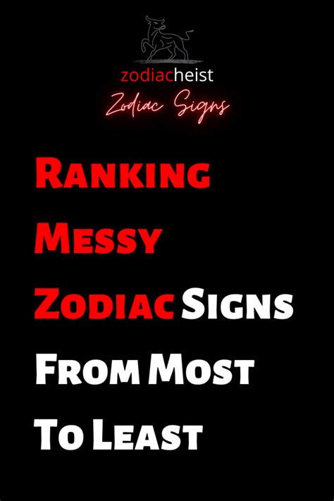 Ranking Messy Zodiac Signs From Most To Least Zodiac Heist