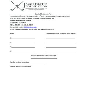 Fillable Online Jacobhefterfoundation Glow Ball Registration Form