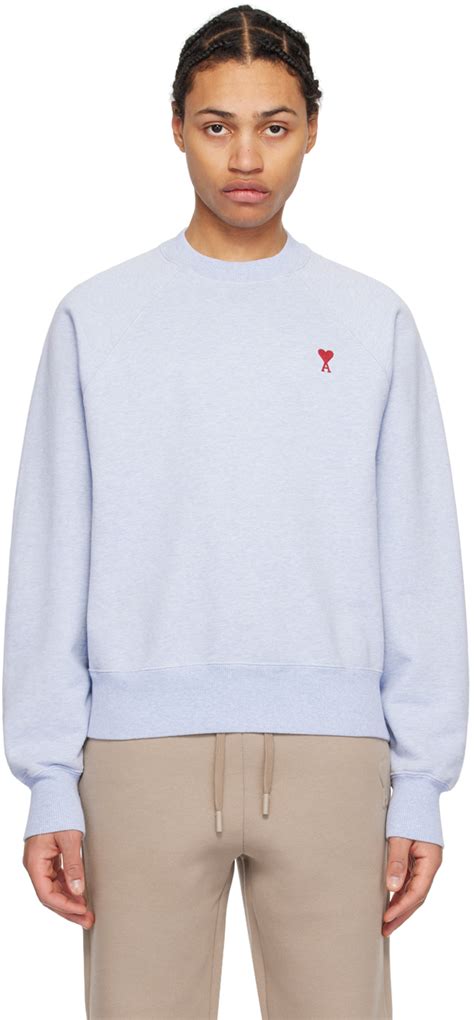 Blue Ami de Cœur Sweatshirt by AMI Paris on Sale