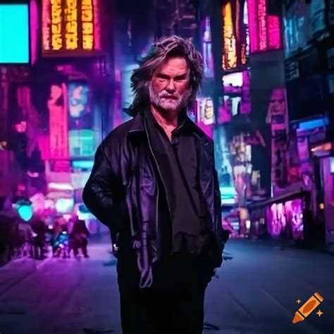 Kurt Russell In A Cyberpunk Movie On Craiyon