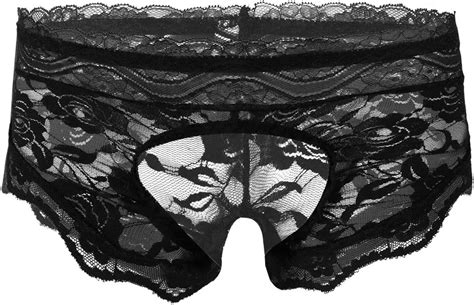 Iixpin Homme Cale On Boxeur Sexy Gay Lace En Dentelle Ouvert Fesse Sous