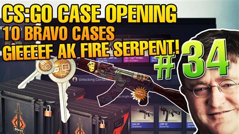 Cs Go Case Opening Bravo Cases Gieeef Ak Fire Serpent Youtube