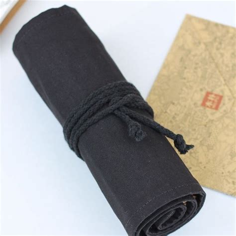 Canvas Roll Up Pencil Bag Grote Capaciteit Potlood Grandado