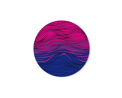 Subtle Bi Flag Sticker Bisexual Pride Circle Sticker Etsy