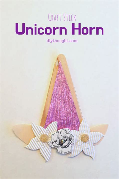 Craft Stick Unicorn Horn Diy Thought Craft Stick Crafts Unicorn