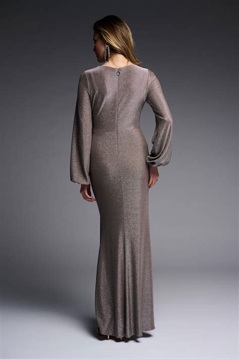 Joseph Ribkoff Long Sleeve Crossover Long Dress 223711 Chapmans Clothing