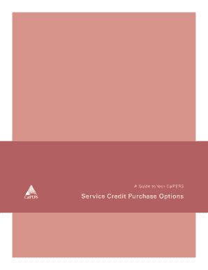 Fillable Online Calpers Ca A Guide To Your Calpers Service Credit