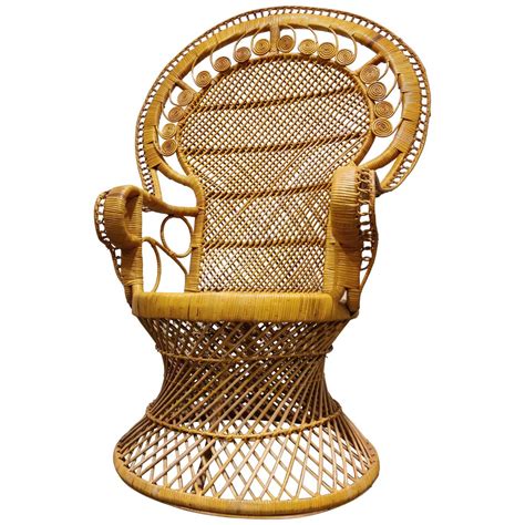 Vintage Wicker Peacock Chair 1970s At 1stdibs