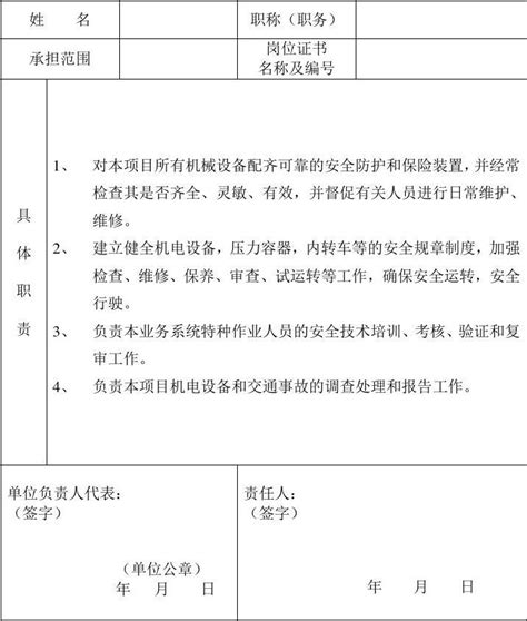 项目管理人员安全责任书word文档在线阅读与下载无忧文档