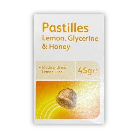 pastilles lozenges throat   honey glycerine real lemon juice