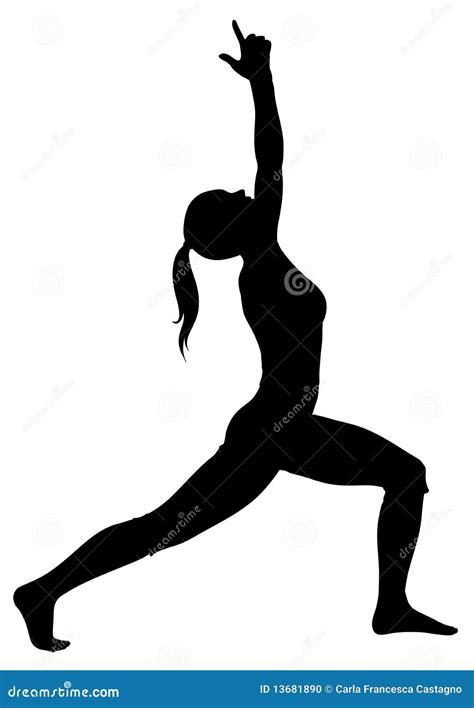 Yoga Warrior I Pose Stock Vector Illustration Of Warrior