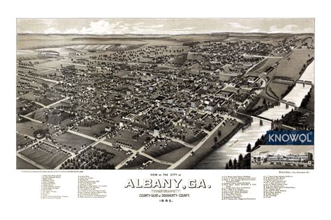 Beautifully restored map of Albany, Georgia from 1885 - KNOWOL