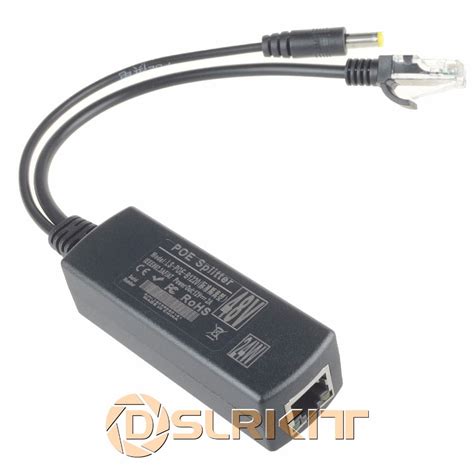 DSLRKIT Active PoE Splitter Power Over Ethernet 48V To 12V 2A For