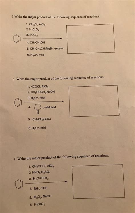 Solved Write The Major Product Of The Following Sequence Of Chegg