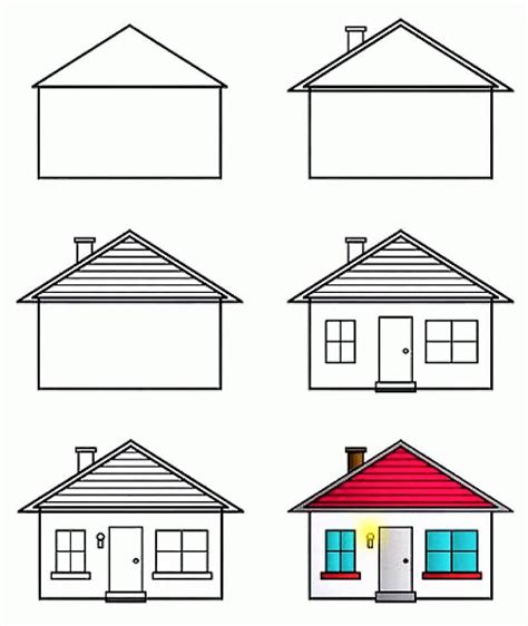 How to draw A Simple House step by step - Drawing Photos