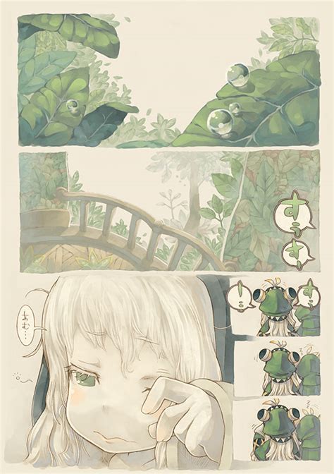 Safebooru Green Eyes Leaf Narumi Arata Original Silver Hair Translated 510037