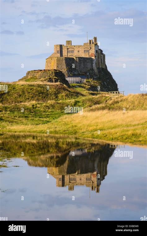 Lindisfarne Castle Reflection Fortress Northumberland English Holy