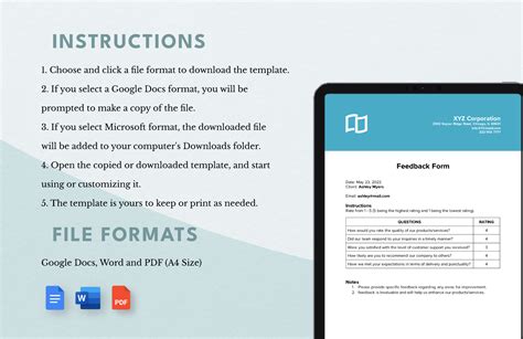 Feedback Form Template in Word, PDF, Google Docs - Download | Template.net